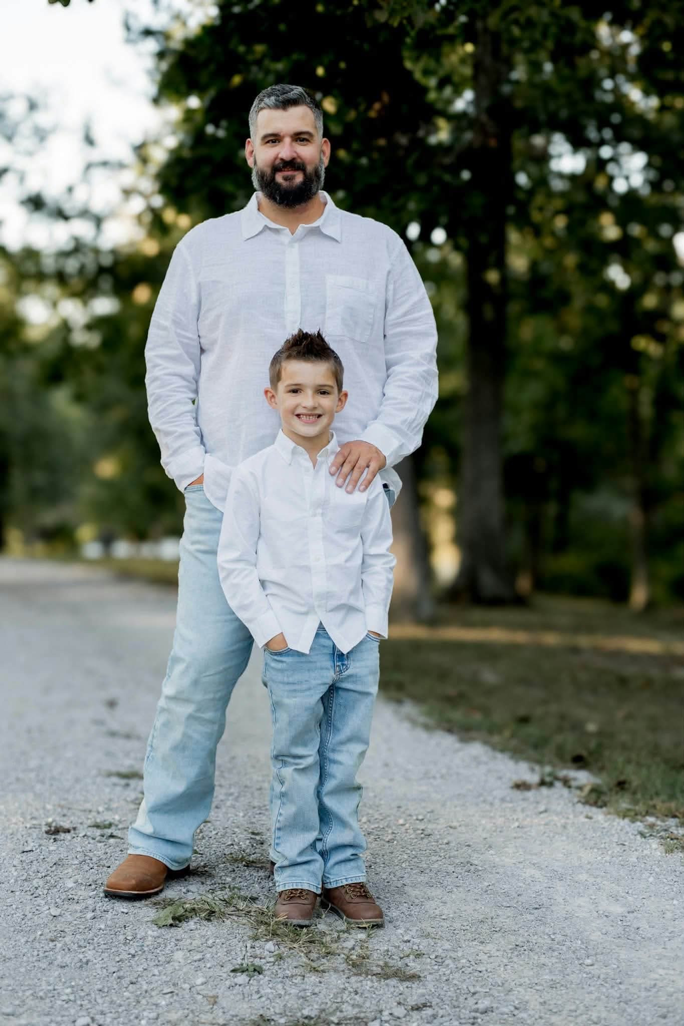 Nick and his son together outdoors